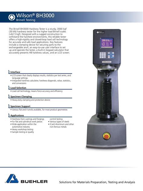 wilson brinell hardness tester|brinell hardness tester instructions.